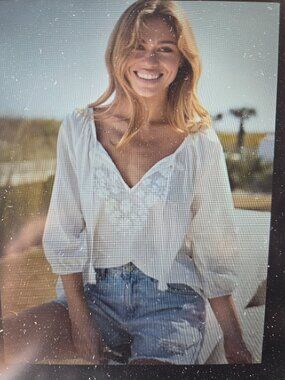 NATURAL LIFE white cotton blouse
